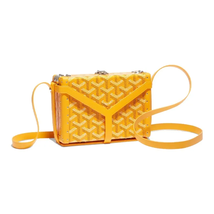 GOYARD Minaudière Trunk Canvas Crossbody Bag Women's Yellow-0