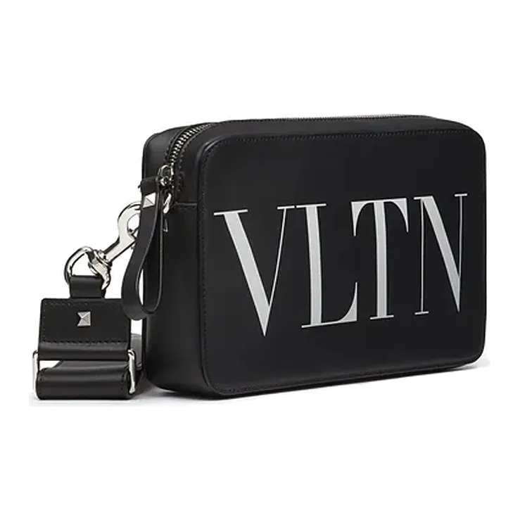 Valentino Cow Leather Crossbody Bag, Shoulder Bag Men's Black-2