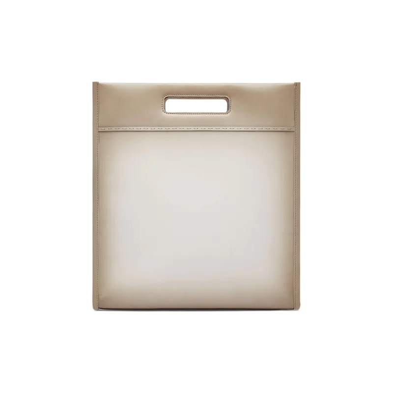 FENDI Cow Leather Handbag Clutch Men's Light Gray/Gradient Color Changing-3