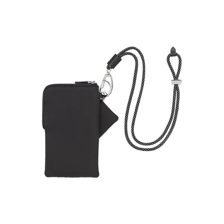 PRADA Cowhide Polyamide Coin Purse Unisex Black-2