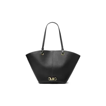 MICHAEL KORS Izzy Cow Leather Tote Bag, Shopping Bag, Handbag Medium Size Women's Black