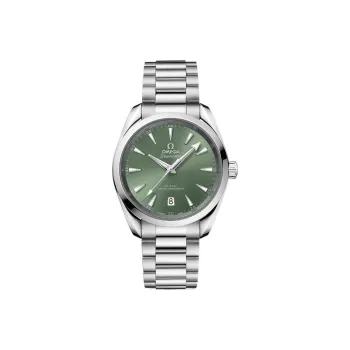 OMEGA AQUA TERRA 150 Meters Automatic Mechanical Movement Unisex Watch 38mm Green Dial Steel Case Steel Strap