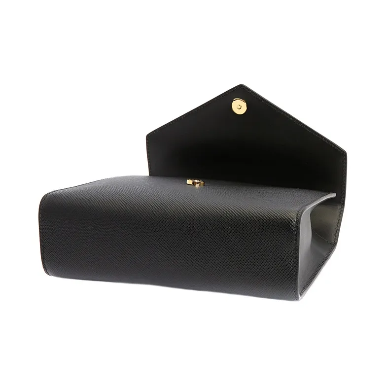 PRADA Saffiano Cow Leather Shoulder Bag Crossbody Bag Handbags Regular Women's Black-3