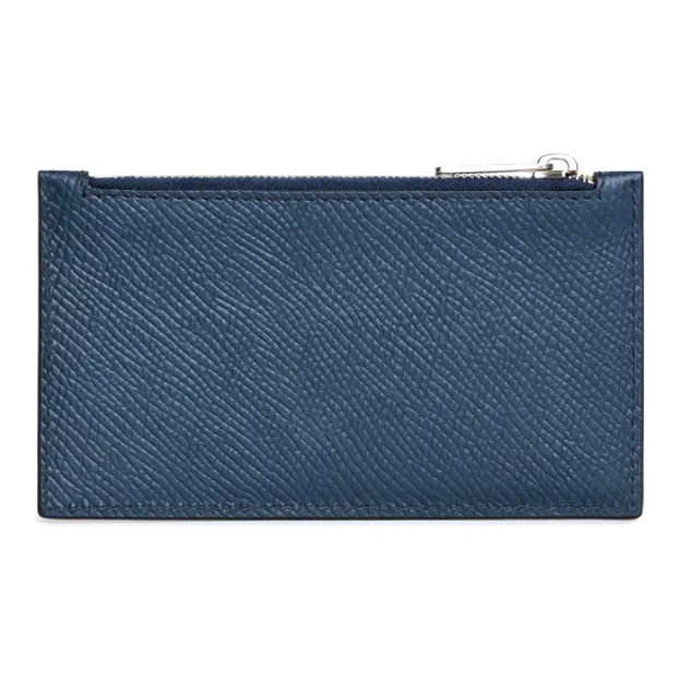 CELINE Cow Leather Card Holder Men's Navy-2