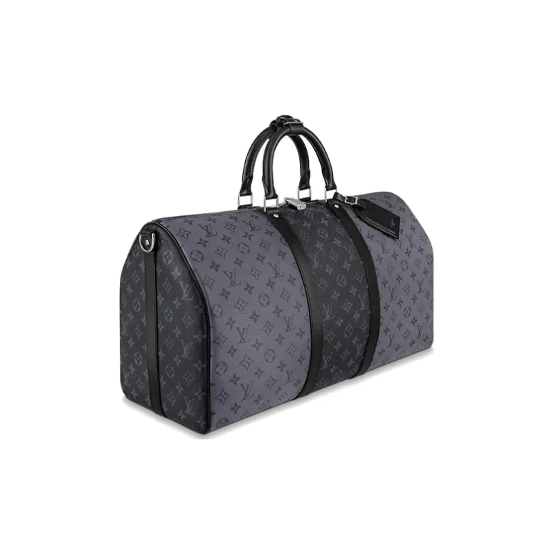LOUIS VUITTON Keepall Bandouliere Monogram Eclipse Reverse 50 Gray-3