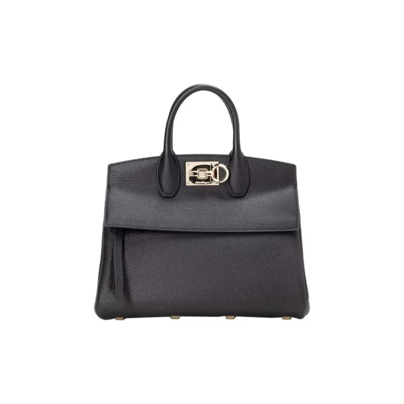 FERRAGAMO Calfskin Handbag, Crossbody Bag Regular Women's Black-0