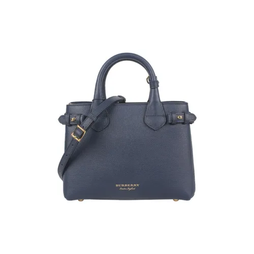 Burberry Cow Leather Handbag Shoulder Bag Crossbody Bag Regular Women's Navy Blue