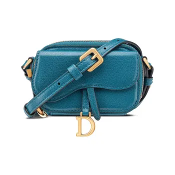 DIOR Saddle Sheepskin Shoulder Bags Handbags Crossbody Bags Clutches Mini Women's Gray Blue