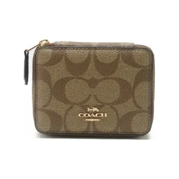 COACH Jewelry Bo Canvas With Leather Small Medicine Bag Travel Bag Mini Unisex Khaki