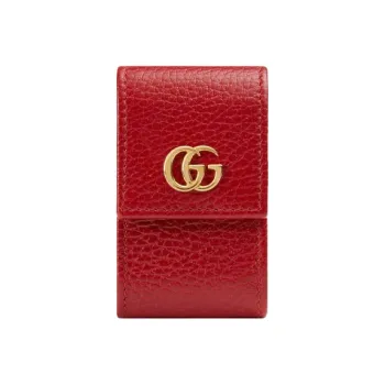 GUCCI Marmont Leather Hanging Ornament Key Pouch Wallet Women's Red