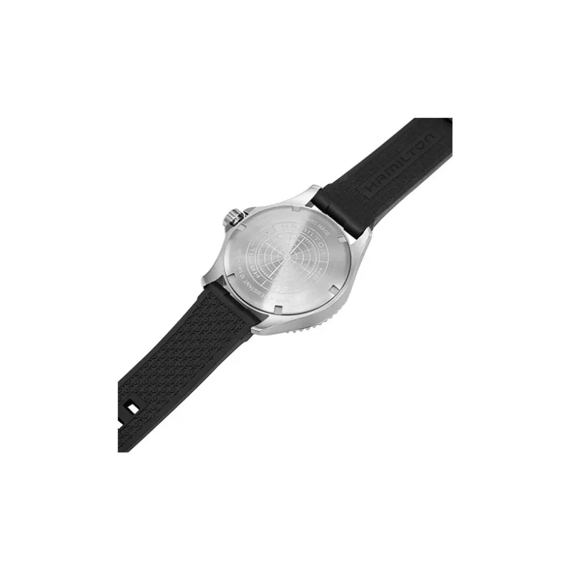 HAMILTON Automatic Mechanical Movement Men's Watches Watch 40mm Black Dial Stainless Steel Watch Case Rubber Strap-4