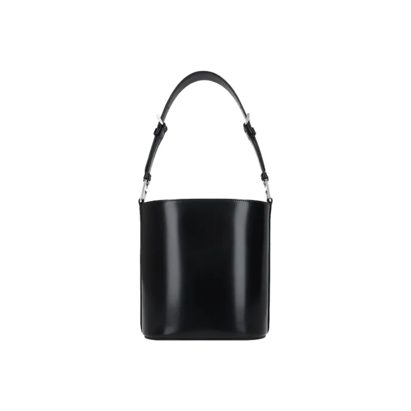 PRADA Smooth Calf Leather Bucket Bag Handbag Shoulder Bag Crossbody Bag Women's Black-2