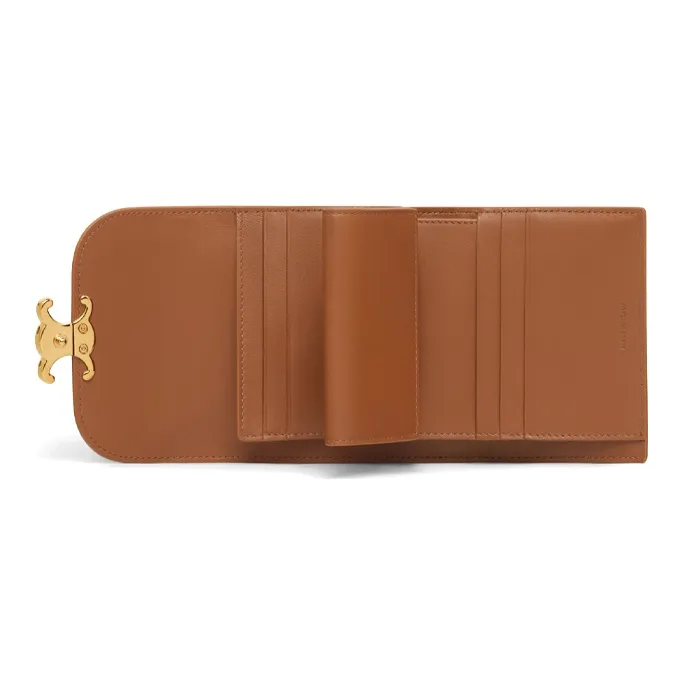 CELINE Triumphal Arch Denim Fabric Wallet Women's Marine Blue-3