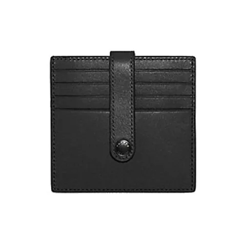 COACH Heritage Cow Leather Card Holder Men's Black