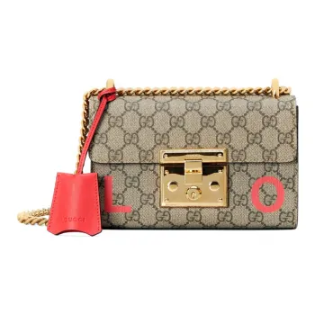GUCCI Padlock Canvas With Leather Lock Bag, Box Bag, Crossbody Bag, Shoulder Bag Women's