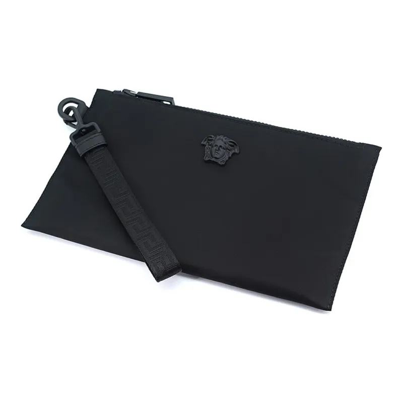 VERSACE Nylon Clutch Tubas Men's Black-3