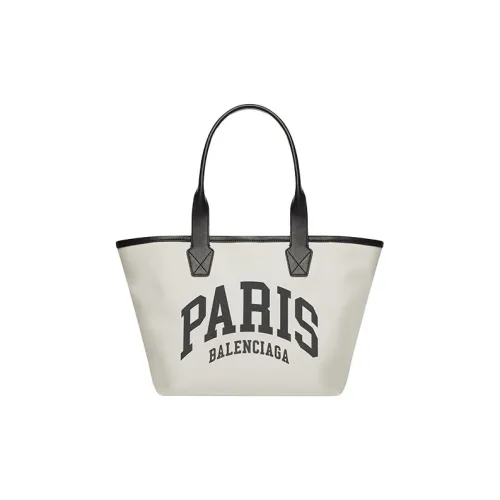 Balenciaga Paris Jumbo Cowhide Single-Shoulder Bag Small Beige Wmns