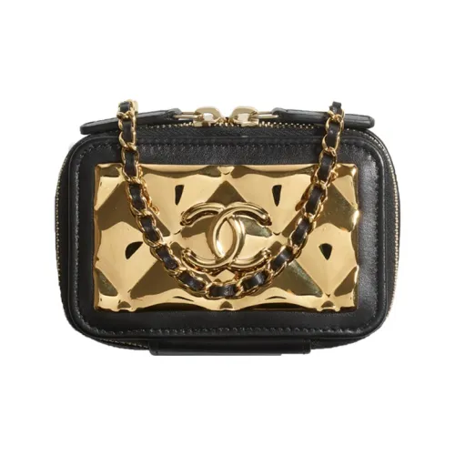 CHANEL Sheepskin Clutch Box Bag, Shoulder Bag, Crossbody Bag Women's Black