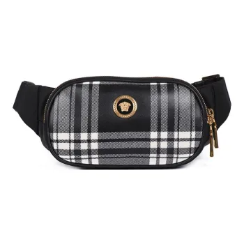 VERSACE VERSACE Fabric Sling Bag Fanny Pack Unisex Black