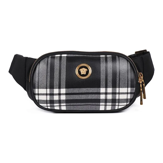 VERSACE VERSACE Fabric Sling Bag Fanny Pack Unisex Black-0