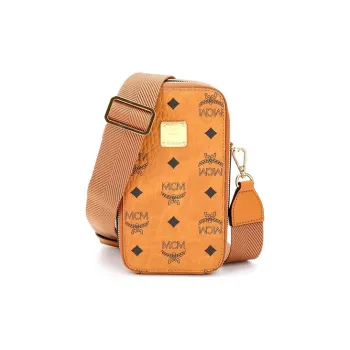 MCM Leather Camera Bag, Crossbody Bag, Shoulder Bag Women's Brown Cognac