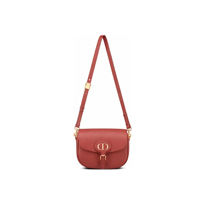 DIOR Bobby Cow Leather Clutch Large Size Women's Brick Red-4