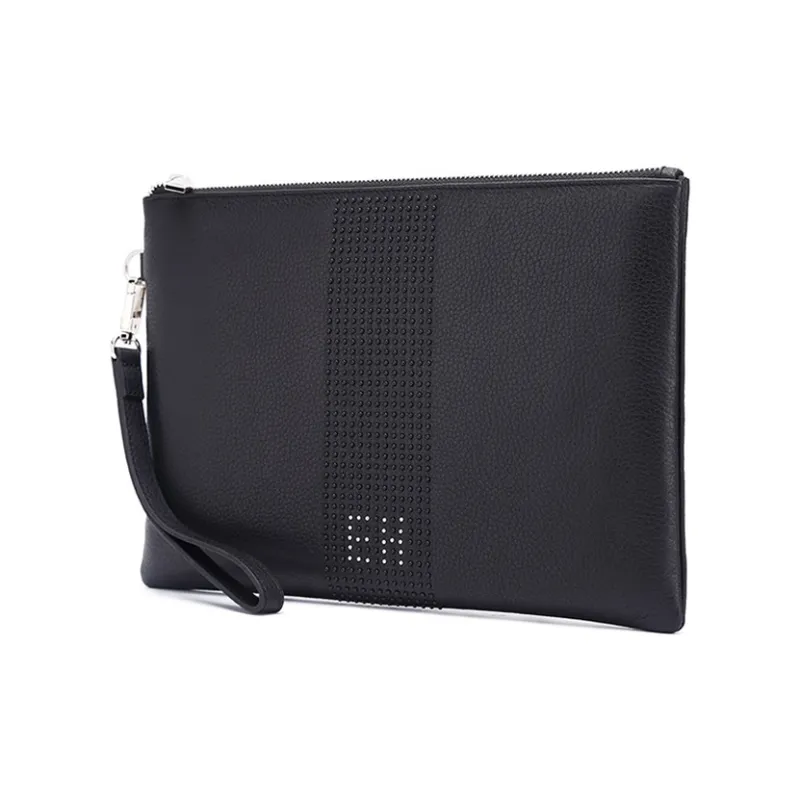 ELLE HOMME Cow Leather Envelope Bag Crossbody Bag Clutch Regular Men's Black-1