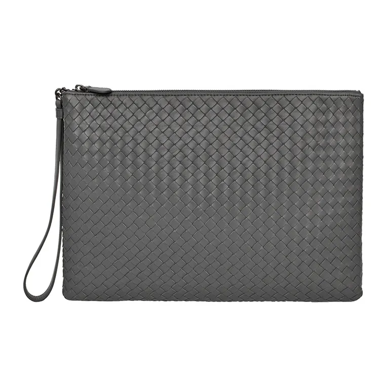 Bottega Veneta Sheepskin Clutch Women's Gray-0