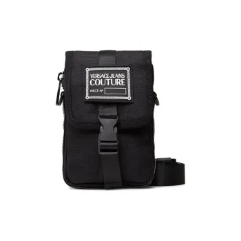 VERSACE JEANS COUTURE Fabric One Shoulder Camera Bag, Crossbody Bag Regular Men's Black
