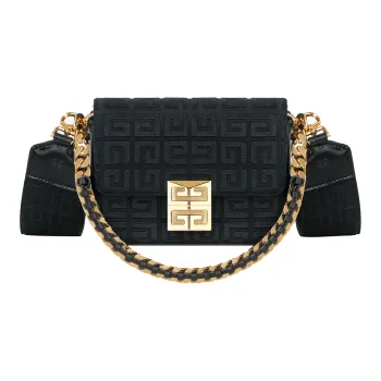 Givenchy 4G Cotton Shoulder Bag Crossbody Bag Women's Black