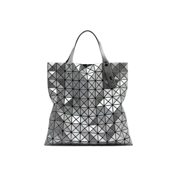 ISSEY MIYAKE Prism Polyester Tote Bag Shoulder Bag Handbag Large Size Unisex Silver