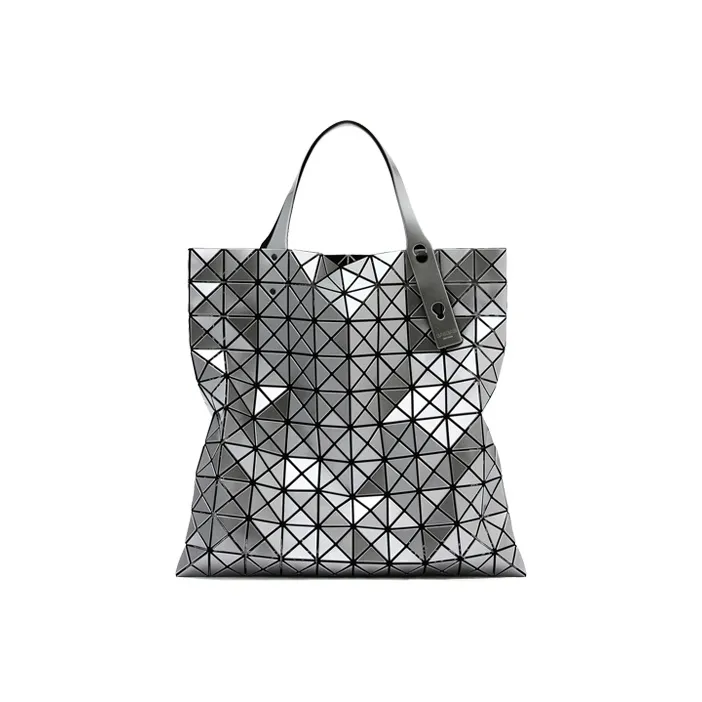 ISSEY MIYAKE Prism Polyester Tote Bag Shoulder Bag Handbag Large Size Unisex Silver-0