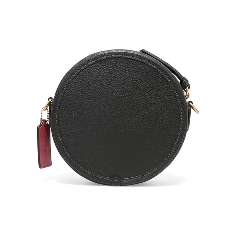 COACH Kia Pebbled Leather Cylinder Bag, Shoulder Bag, Handbag, Crossbody Bag Women's Black-1