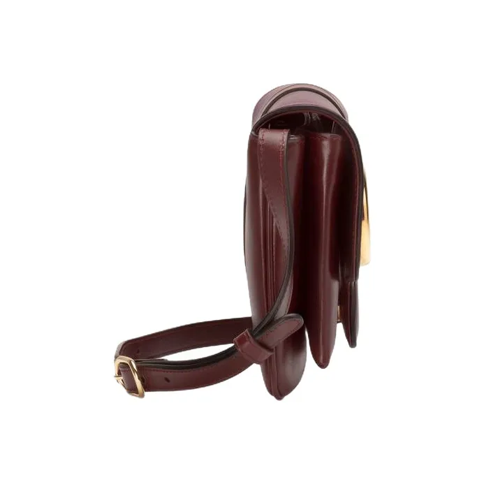 GUCCI Arli Leather Shoulder Bag, Crossbody Bag Trumpets Women's Burgundy-2