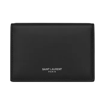 SAINT LAURENT Smooth Leather Business Card Holder Card Holder Card Wallet Men's Black