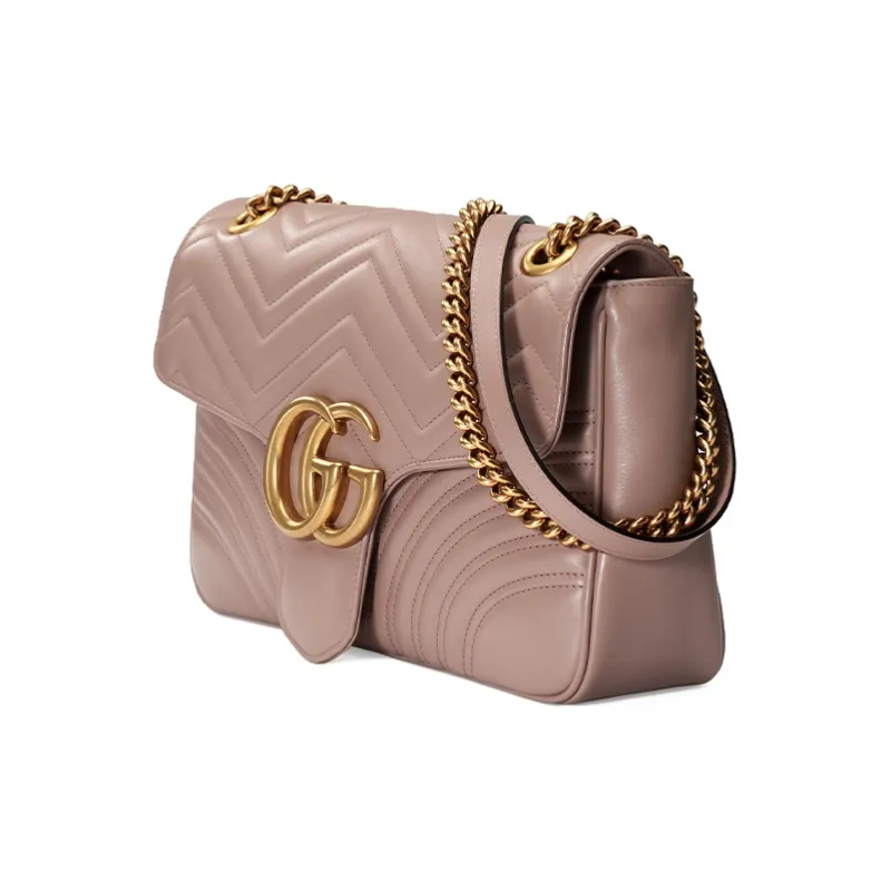 GUCCI GG Marmont Cow Leather Crossbody Bag Shoulder Bag Women's Nude-1