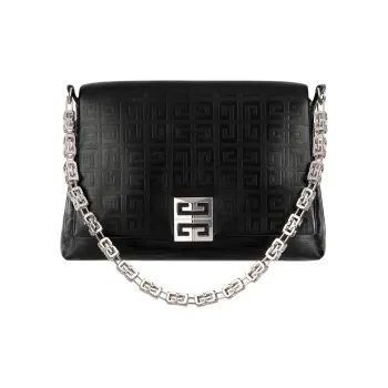GIVENCHY 4G Cow Leather Chain Bag Shoulder Bag Crossbody Bag Handbag Medium Size Women's Black