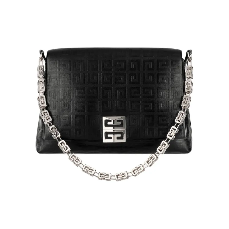GIVENCHY 4G Cow Leather Chain Bag Shoulder Bag Crossbody Bag Handbag Medium Size Women's Black-0