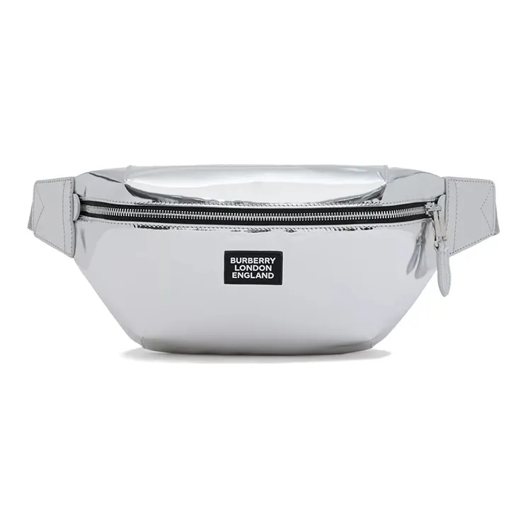 Burberry Cow Leather Fanny Pack Unisex Silver-0