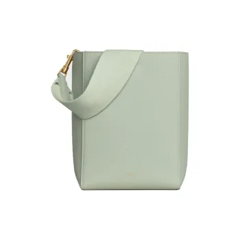 CELINE Sangle Cow Leather Bucket Bag Handbag Small Size Women's Candy Color Aqua Green
