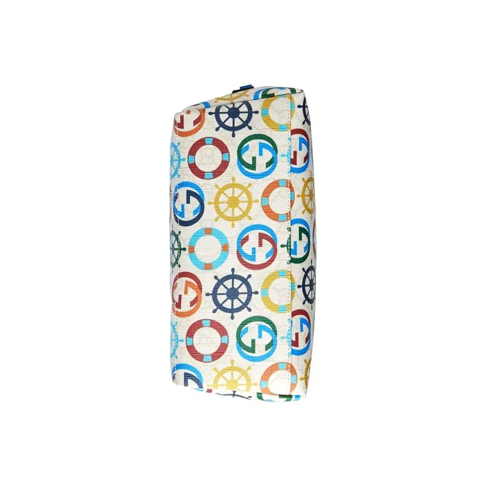 GUCCI Canvas With Leather Kids' Backpacks Kids' White/Blue-5