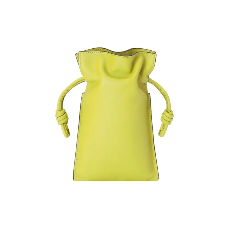LOEWE Nappa Cow Leather Clutch, Shoulder Bag, Crossbody Bag Women's Lemon Yellow-3