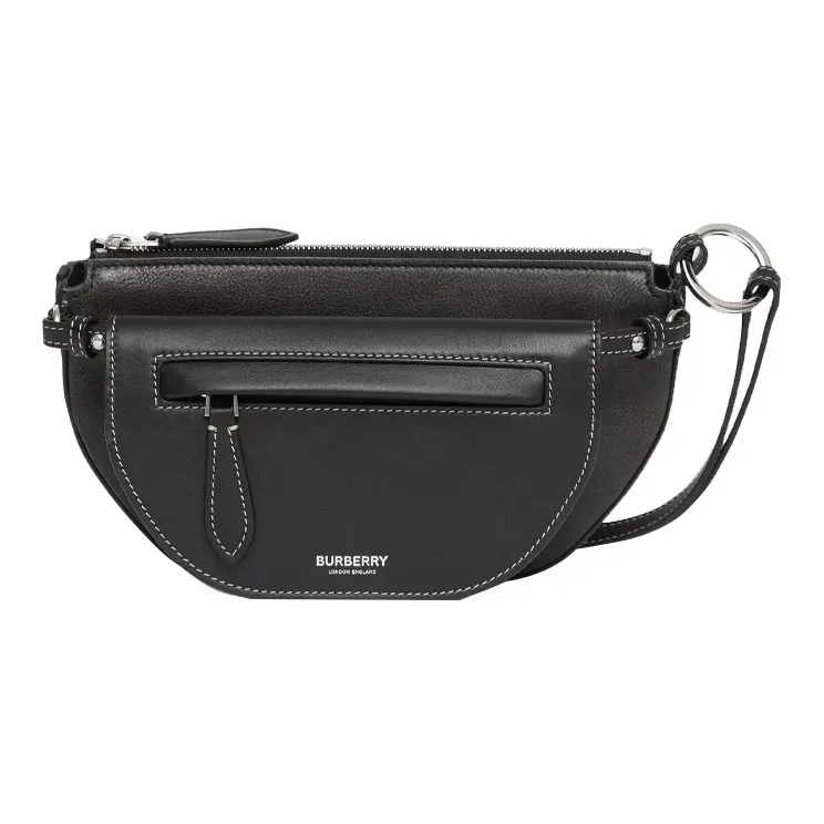 Burberry Olympia Leather Shoulder Bag Crescent Bag Handheld Handbag Shoulder Bag Crossbody Bag Mini Women's Black-1
