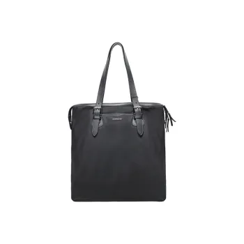 Burberry Nylon Canvas With Leather Tote Bag, Shopping Bag, Shoulder Bag Women's Black