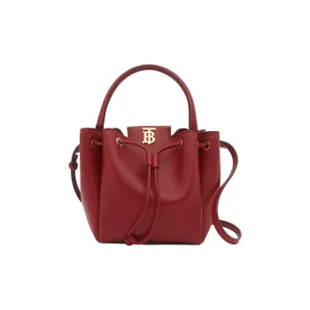 Burberry Cow Leather Bucket Bags Shoulder Bag Crossbody Bag Handbag Women's Red