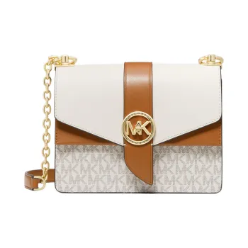 MICHAEL KORS Greenwich Cow Leather Shoulder Bag Crossbody Bag Regular Women's White Acorn Brown