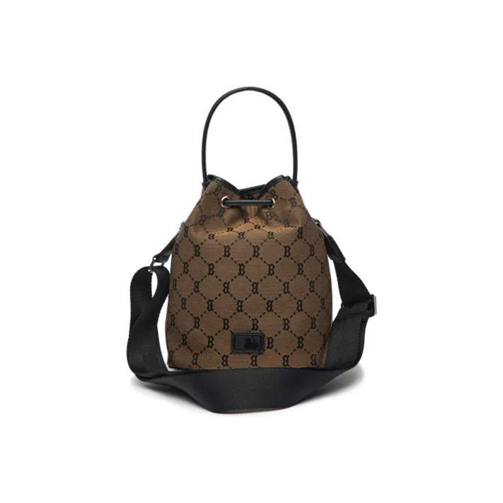 MLB Monogram Collection Polyester Bucket Bags Handbags Shoulder Bag Crossbody Bag Regular Women's Coffee-4
