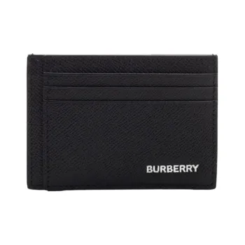 Burberry Cow Leather Coin Purses Card Holders Men's Black