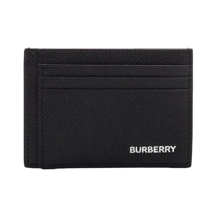 Burberry Cow Leather Coin Purse, Card Holder Men's Black-0
