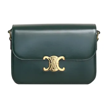 CELINE Triomphe Shiny Cow Leather Shoulder Bag, Handbag, Shoulder Bag Women's Amazon Green